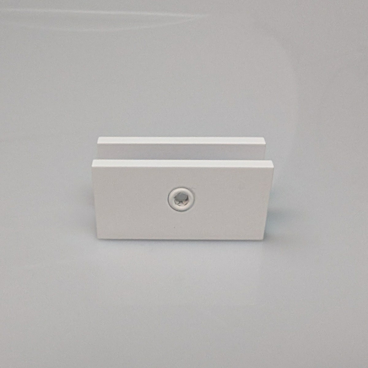 Square 50mm x 20mm Glass Shelf Bracket to suit 10mm Glass - Matte White